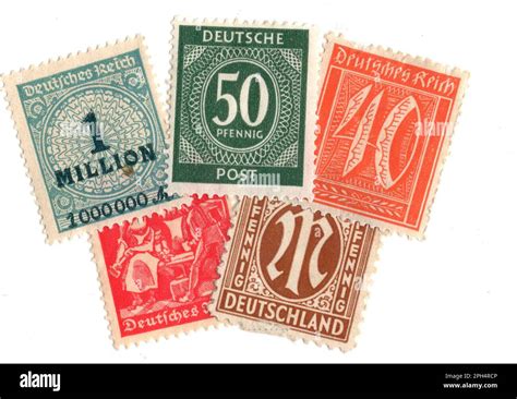 Vintage Mint Postage Stamps From Germany Isolated On A White Background