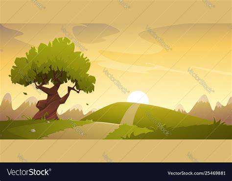 Countryside cartoon landscape Royalty Free Vector Image