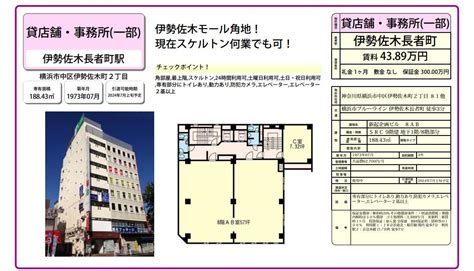 横浜市中区伊勢佐木町2 81他 伊勢佐木長者町駅 新起企画ビルの賃貸事務所・貸事務所・貸店舗の詳細｜テナント Biz[61318]