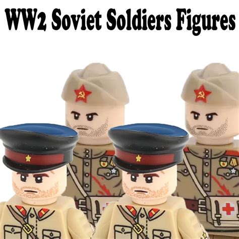 WW2 Radziecki Oficer Wojskowy Klocki Wojskowy Figurki O Nierzy Wojskowy