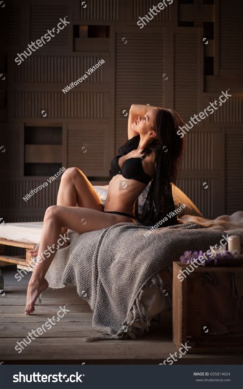 Sexy Brunette Woman Posing Elegant Lingerie Stock Photo 695814604 Shutterstock