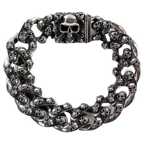 Skull Bracelets Sterling Silver Skull Bracelet For Men