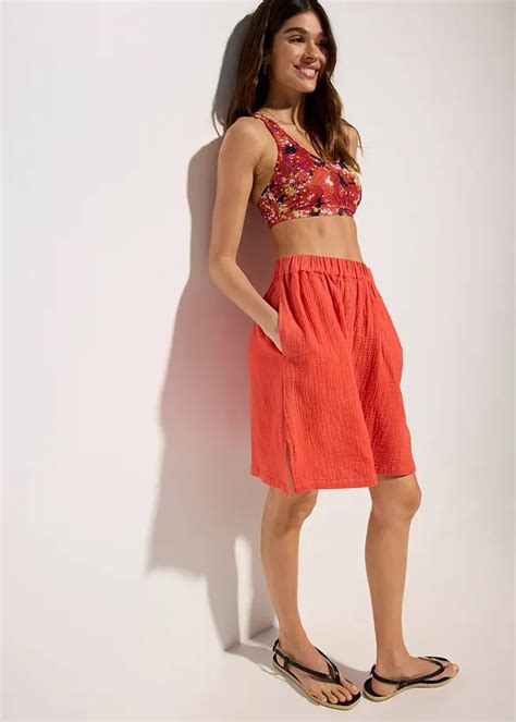 Stilvolles Bustier Bikini Oberteil Mit Print Pfirsich Bedruckt