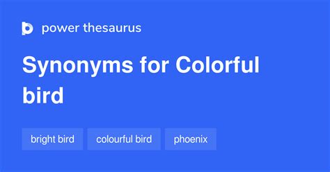 Colorful Bird synonyms - 77 Words and Phrases for Colorful Bird