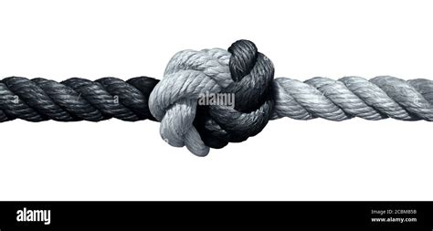 Trust Concept And Connected Symbol As Two Different Ropes Tied And