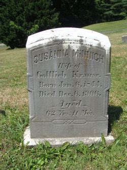 Susanna Minnich Krause M Morial Find A Grave