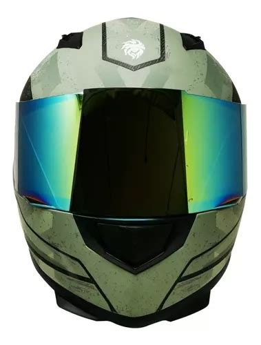 Casco Motociclista Kov Novak Warfare Verde Meses Sin Inter S