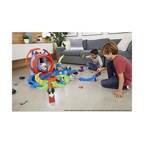 Hot Wheels Monster Trucks Le Volcan Du T Rex Avec Lanceurs Petit