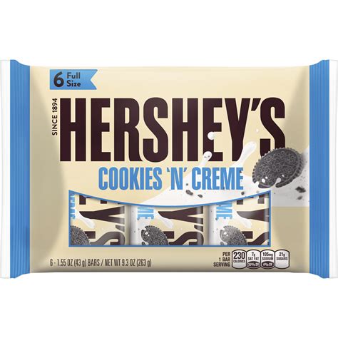 Hersheys Cookies N Creme White Creme Candy Bar 93 Oz 6 Count