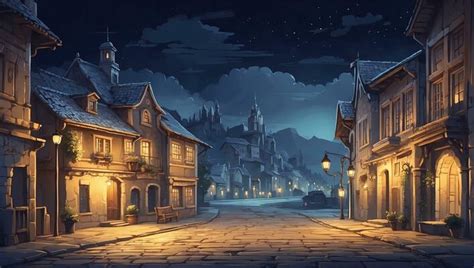 Cartoon Village Night Stock Photos, Images and Backgrounds for Free Download