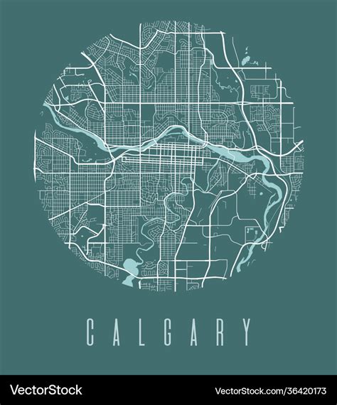 Calgary Map Poster Decorative Design Street Vector Image