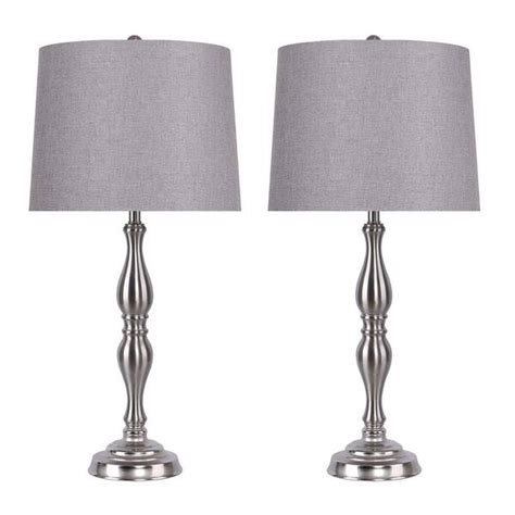 GRANDVIEW GALLERY 27 5 In Brushed Nickel Table Lamp With Baluster