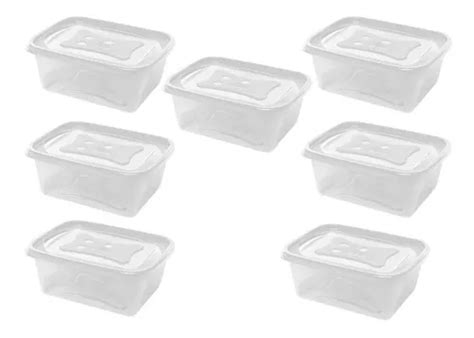 Kit Potes Ml Transparente Para Freezer E Microondas