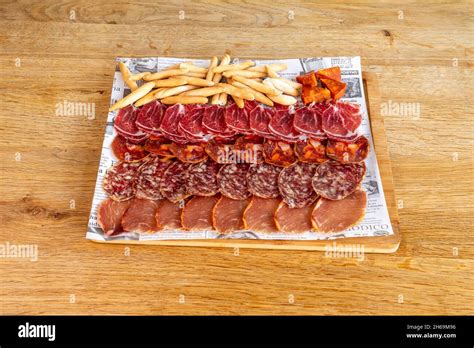 Fantastic Table Of Assorted Iberian Sausages Acorn Fed Ham Iberian