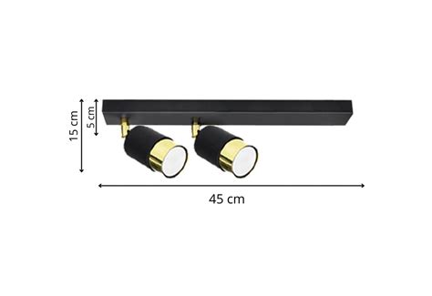 Dwupunktowa Lampa Sufitowa Typu Plafon Marseni Na Czarnej Ramie I Z