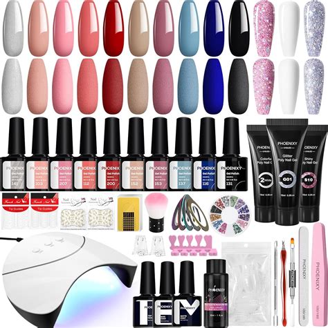 Kit Ongle Gel UV Complet Phoenixy 10 Couleurs Vernis Gel 3 Couleurs