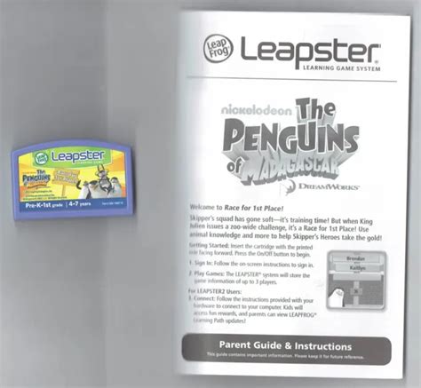 LEAPFROG LEAPSTER NICKELODEON The Penguins Of Madagascar Race for 1st ...