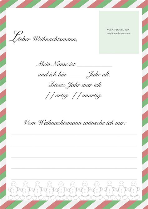 Brief An Den Weihnachtsmann Brief An Den Weihnachtsmann