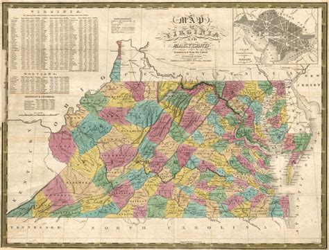 Virginia And Maryland State 1832 Mitchell Historic Map Reprint