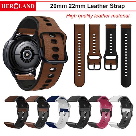 20mm 22mm Leather Strap Watch Bands For Samsung Galaxy Watch 3 4 5