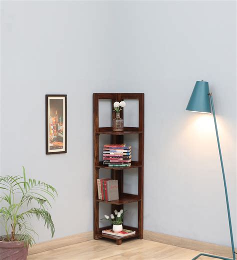 Buy Enkel Sheesham Wood Book Shelf In Scratch Resistant Rustic Teak