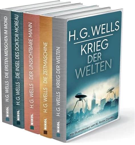 H G Wells fünf Romane Krieg der Welten Zeitmaschine