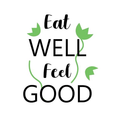 Premium Vector Healthy Food Text Concept With Green Leaves Eat Well