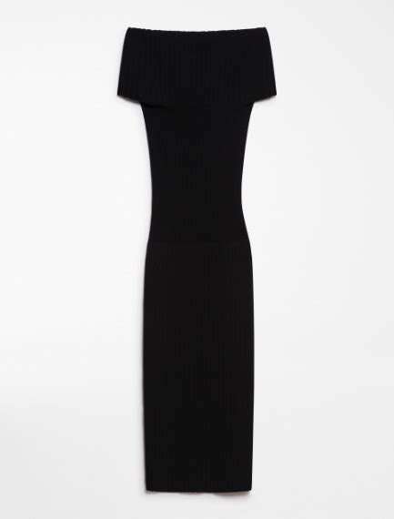 Off The Shoulder Knit Dress Black Sportmax