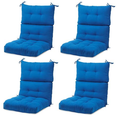 Romhouse Set of 4 Solid High Rebound Foam Chair Cushion for Outdoor ...