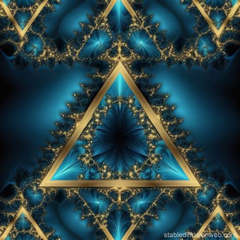 fractal triangle  metallic hues stable diffusion