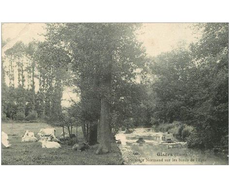 carte postale ancienne 27 GISORS Vaches sur les Pâturages bords de l