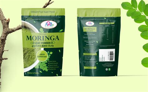 Pouch Packaging Design Aab Moringa Powder On Behance