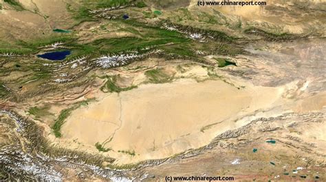 Satellite Map Ot Tarim River Basin And Taklamakan Desert 1a By China