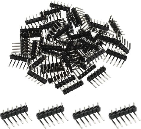 Amazon PATIKIL Right Angle Pin Header DIP Single Row 6 Pin 2 54mm