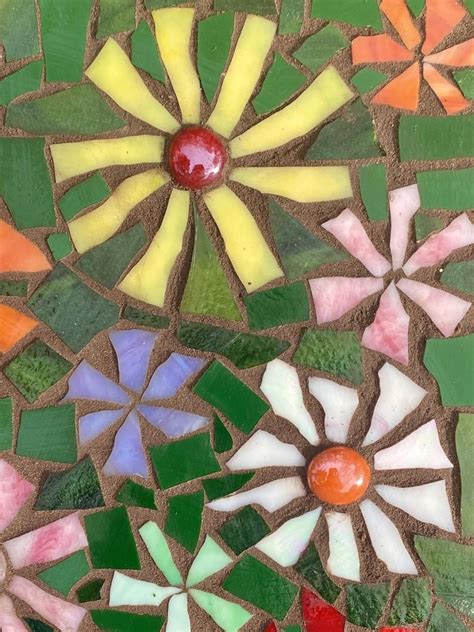 Mosaic Garden Stone Flower Garden Stone Mosaics Stepping | Etsy | Mosaic garden, Garden stones ...