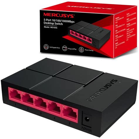 Switch 5 Puertos Mercusys MS105G Gigabit 10 100 1000 Mbps XtremeTecPc