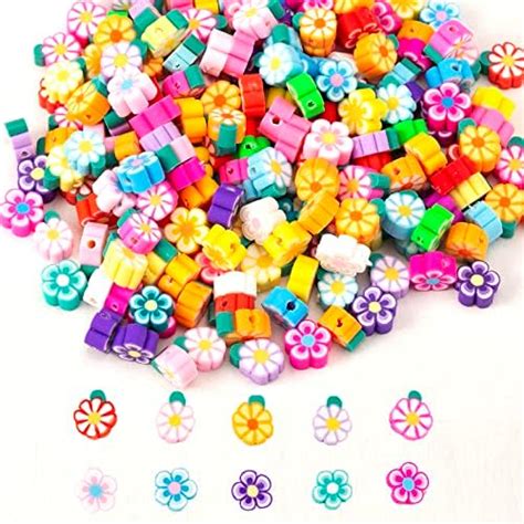 Amazon Pcs Flower Polymer Clay Beads Mixed Flower Beads Spacer