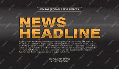 Premium Vector Vector Editable 3d Text Effects News Tittle