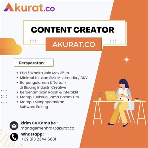 Lowongan Kerja Content Creator Akurat Co Universitas Sahid