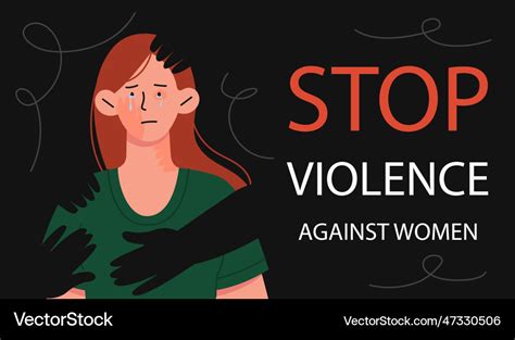 Stop Domestic Violence Banner Royalty Free Vector Image