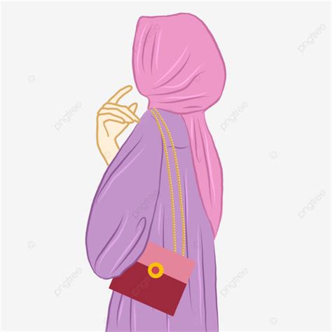 Uma Ilustração De Garota Hijab PNG Menina Hijab Sem Rosto Muslima