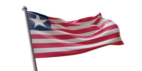 Premium Photo Liberia Flag Waving Isolated On White Transparent