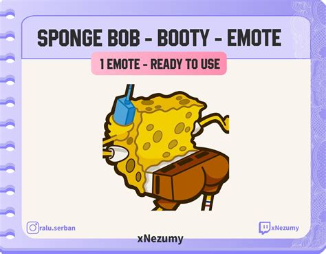 Bikini Bottom Emotes Bob Booty Emote Ready To Use For Etsy