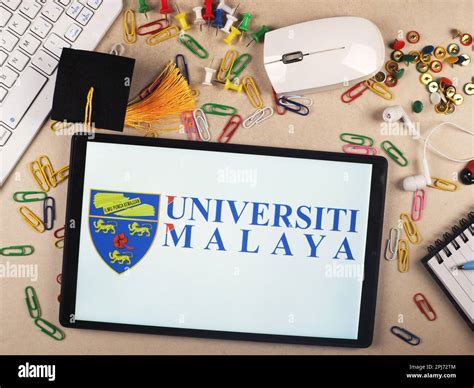 In this photo illustration, Universiti Malaya (UM) logo seen displayed ...