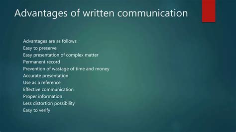 Advantages And Disadvantages Of Written Communication Ppt