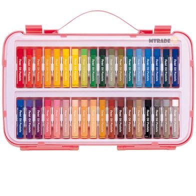 Pentel Large Stick Oil Pastel Colors Set Pink Plastic Case Ghtp