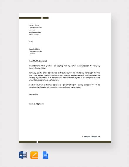 47 Resignation Letter Templates Free Word Excel Pdf Ipages