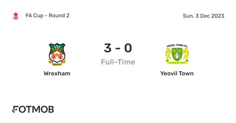 Wrexham vs Yeovil Town - live score, predicted lineups and H2H stats