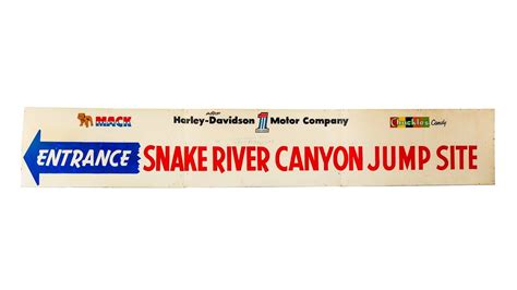 An Original Evel Knievel Snake River Canyon Jump Sign