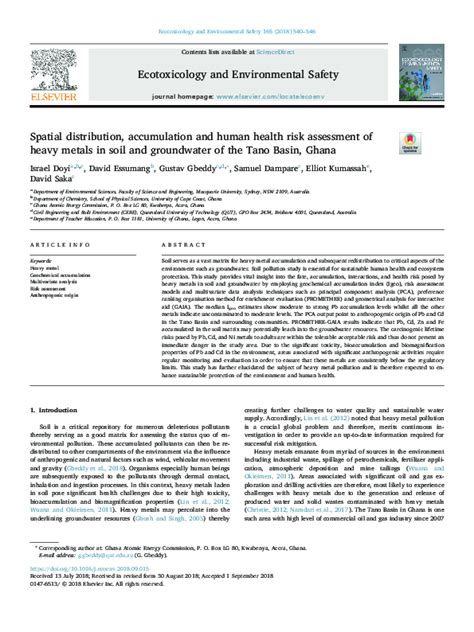 Pdf Spatial Distribution Accumulation And Human Health Risk